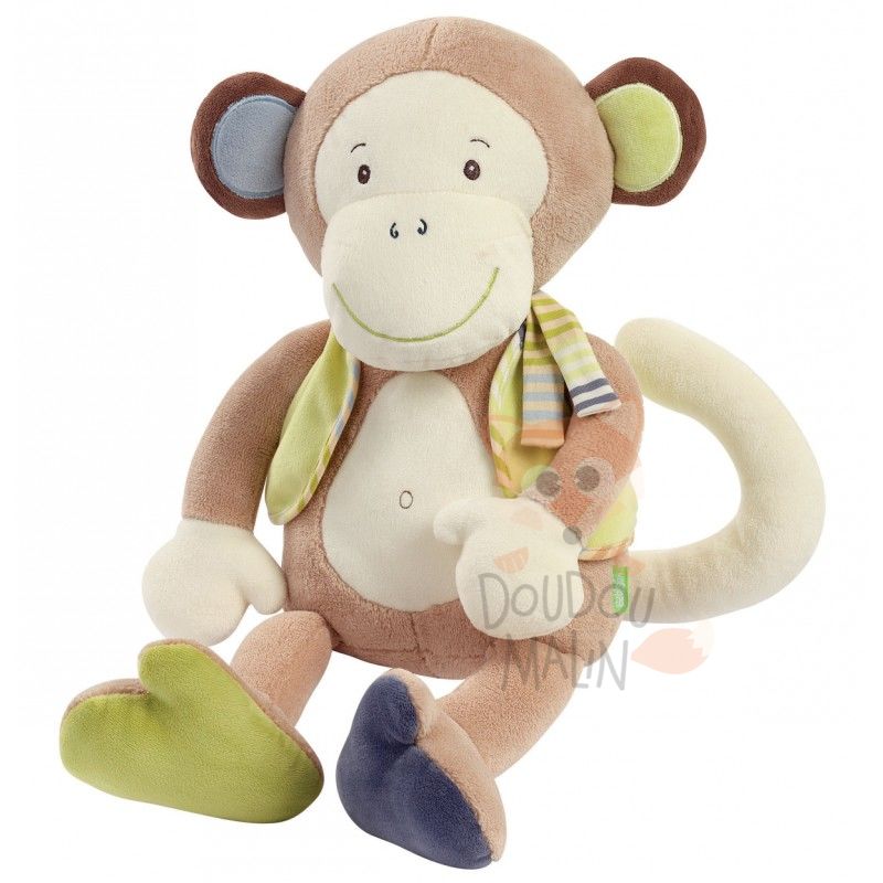  monkey donkey peluche singe marron beige vert bleu 